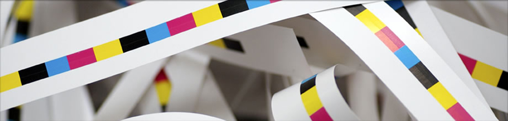 CMYK colour band offcuts